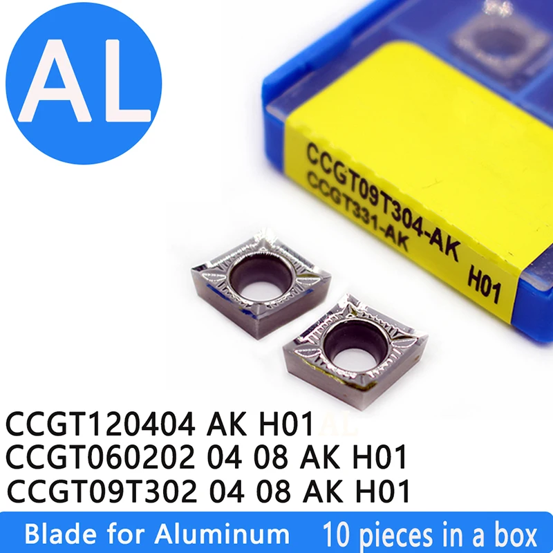 CCGT060202 CCGT060204 CCGT09T304 AK H01 Turning Tool Aluminum Cutter Blade Insert Cutting CNC Tools AL +TIN Alloy Wood | Инструменты