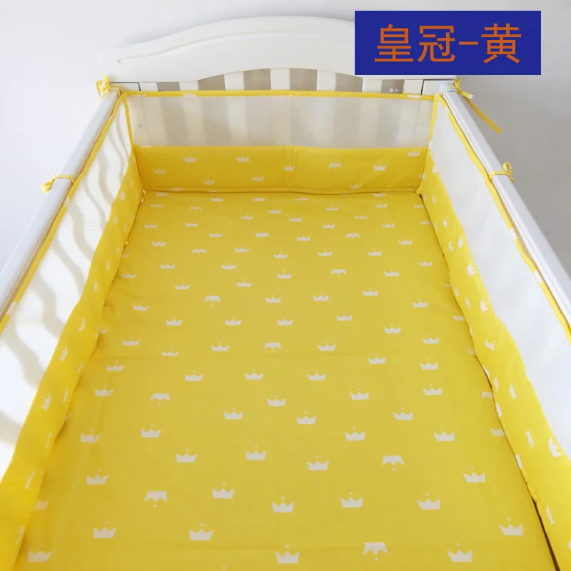huanguanhuang Антиколлизия цельная детская кроватка кровать бампер, 180*30 см детская защита для кроватки для новорожденных, безопасная детская кровать вокруг льняной кроватки забор - Цвет: huanguanhuang
