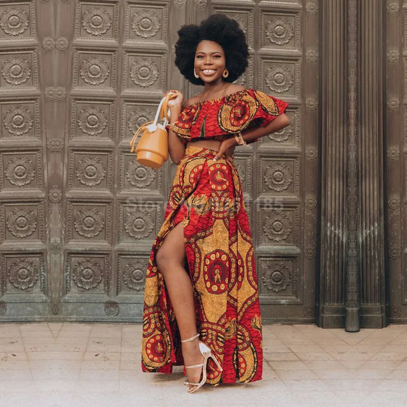Африканские платья для женщин Dashiki Bazin Ankera, длинные халаты, женская одежда в африканском стиле, летние вечерние платья с открытыми плечами, сексуальная юбка на бретельках