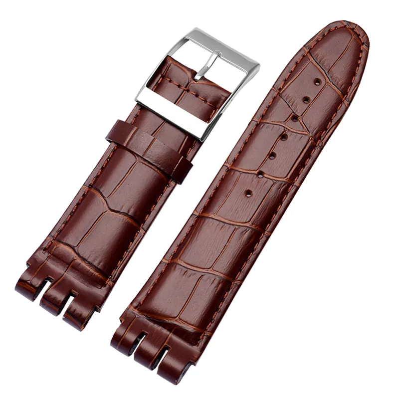 Genuine Calf Leather Watch Strap with Steel Clasp - 23MM Men's Bracelet