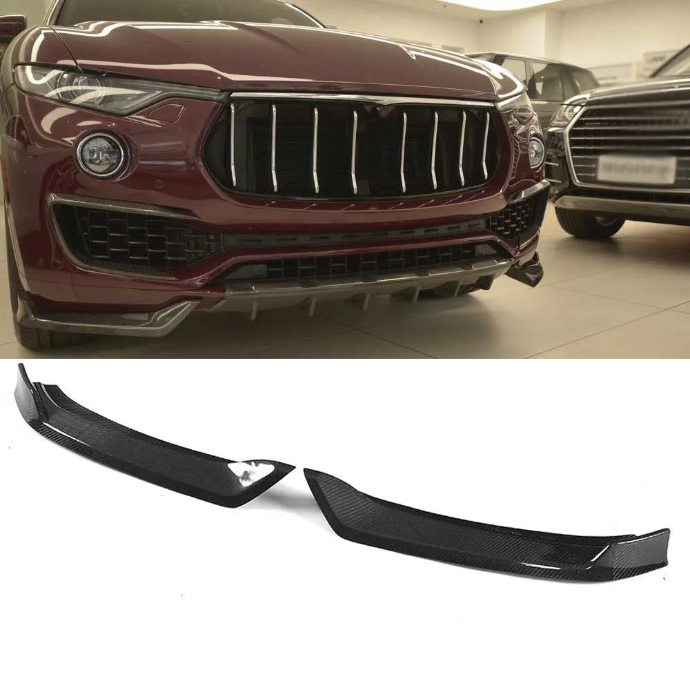 Front Splitters Комплект корпуса из углеродного волокна для Maserati Levante 4 двери- Передние Губы разветвители вентиляционная отделка крышки задняя губы Средний спойлер - Цвет: Front Splitters