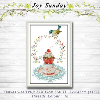

The bird with cherry decor painting 14CT 11CT counted cross stitch kits embroidery sets Needlework Sets Home decor