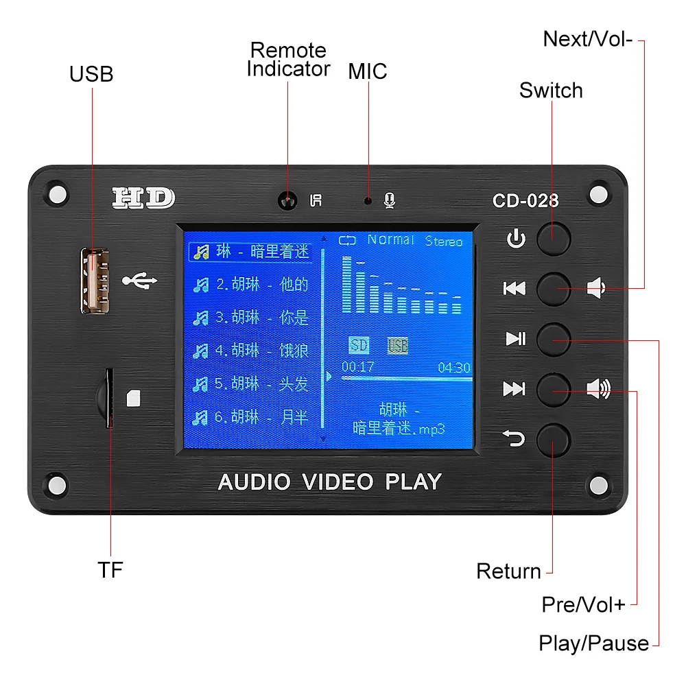 Decodificador de Áudio Módulo de Decodificação Som de Casa Aiyima Bluetooth Rádio fm Digital Diy Alto-falante Amplificador 5.0 Usb tf - Image 2