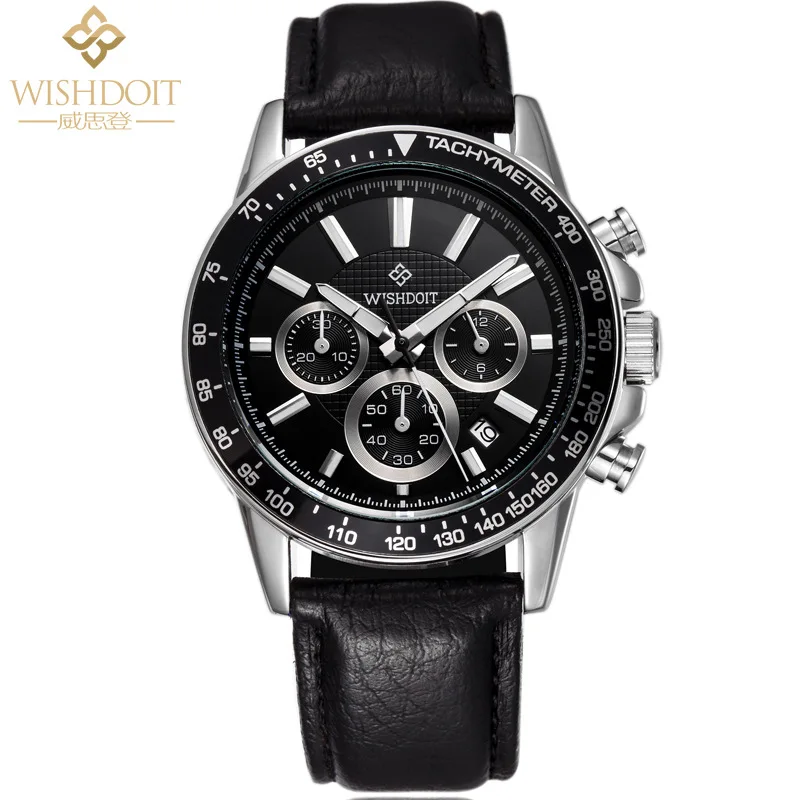 

Watch Outdoor Multi-functional Hot Selling Sports Watch Calendar Three Eye Leather Belt MEN'S Watch Quartz Watch