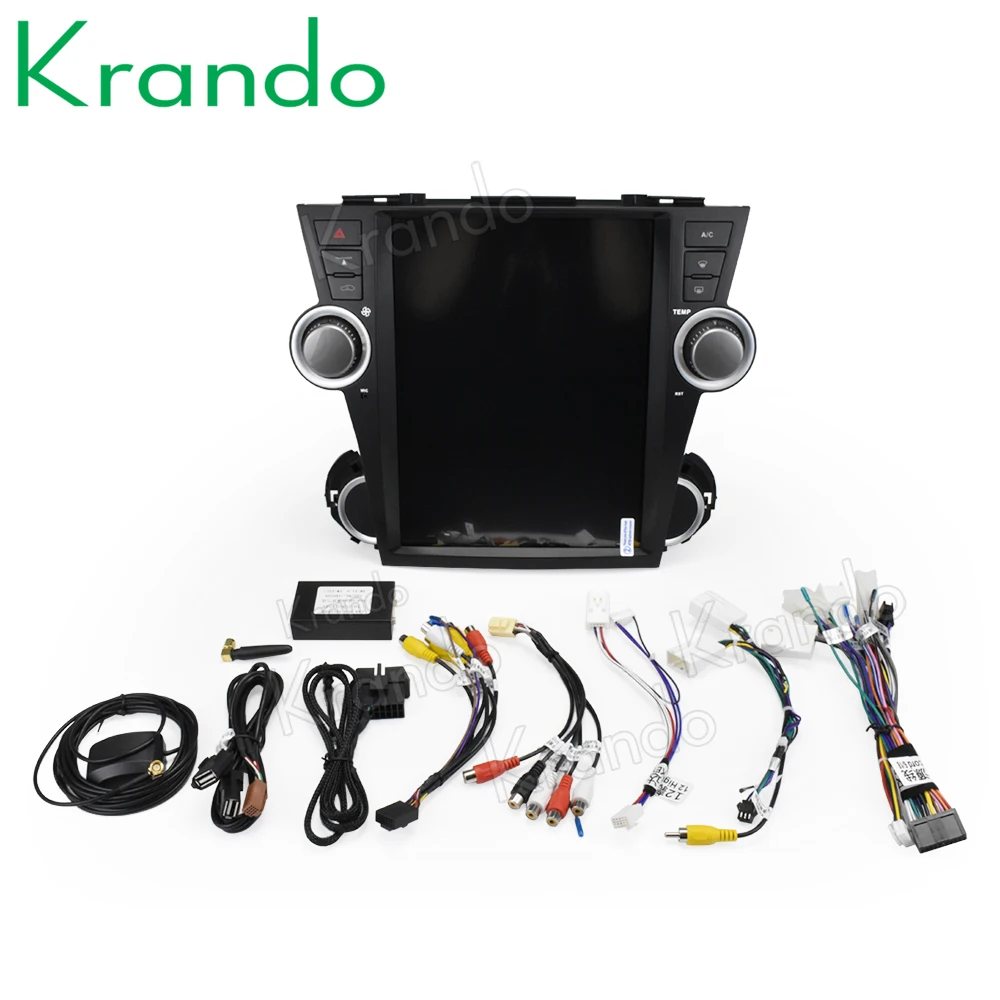 Krando Android 8,1 12," вертикальный экран автомобиля аудио развлекательный плеер для Toyota Highlander 2009-2013 gps навигационная система