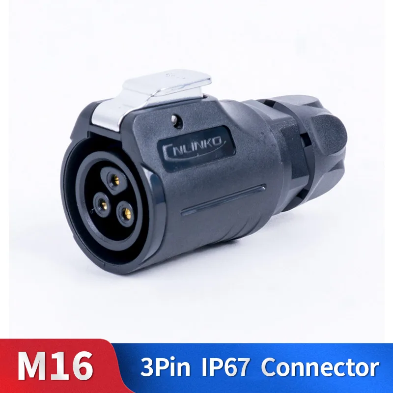 

M16 3 Pin Waterproof Connector Kit Plastic Shell Male and Female Industrial Outdoor Lighting Cable Plug and Socket