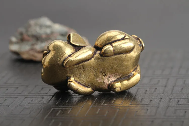 Solid Copper Pig Small Statue Ornaments (3)