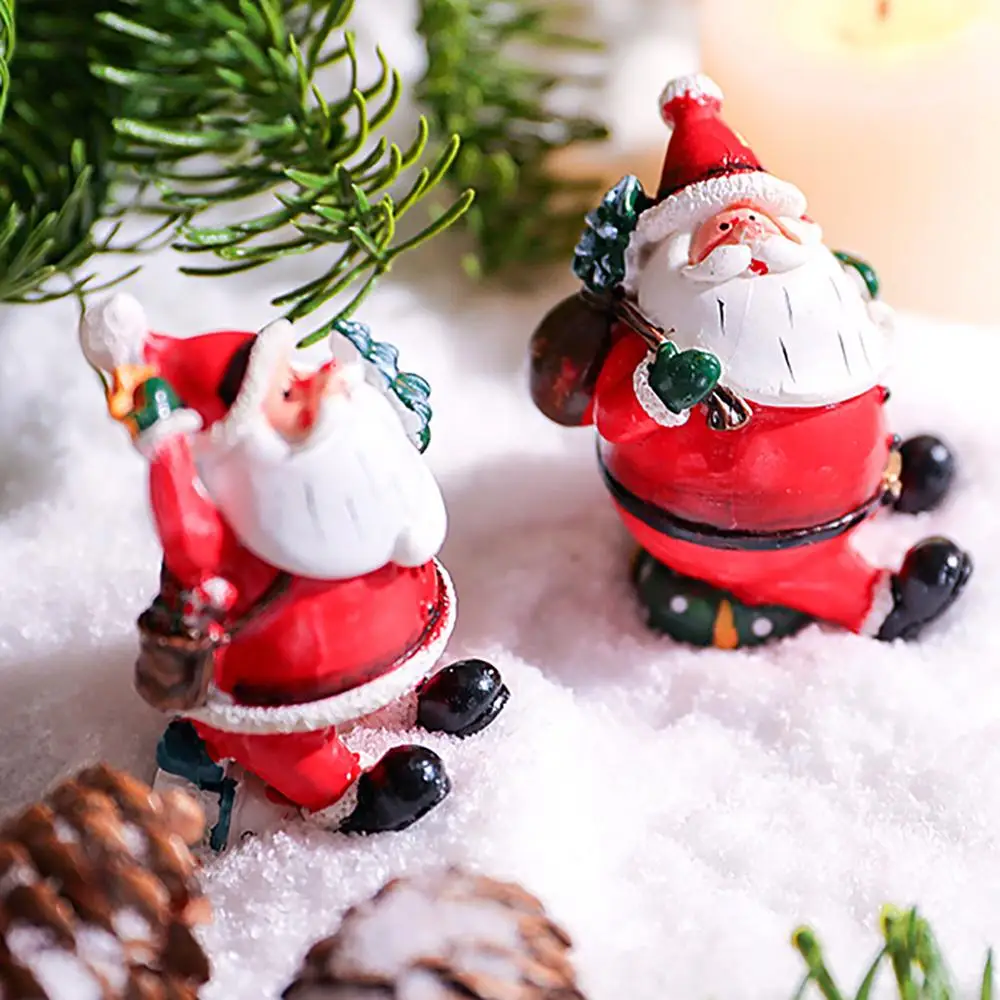 Santa Resin Doll Christmas Tree Santa Claus Accessories Gift Desktop Decoration Home Decor Diy Ornament bricolage noel#25
