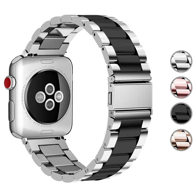 Ремешок из нержавеющей стали для Apple Watch band 44 мм 40 iWatch 42 мм/38 металлический браслет