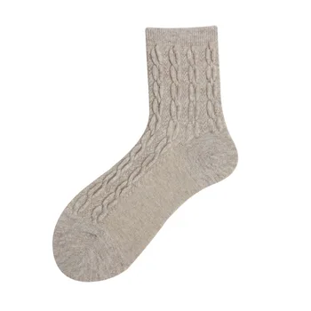 

Autumn and winter new Japanese pile of socks color stereo hemp pattern feel soft wool socks modern fashion women's socks