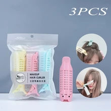 

3 Pcs Makeup Curling Iron Portable Bangs Curling Tube Cartoon Bangs Curling Clip Self-adhesive Curling Tools