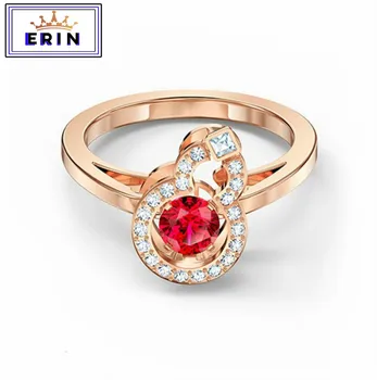 

ERIN High quality SWA, women's luxurious romantic gorgeous red crystal ring