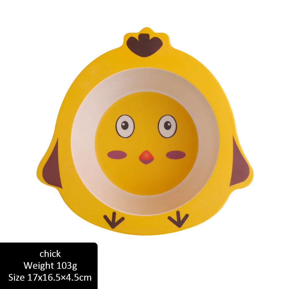 

Dishes Children bowl Feeding Creative Baby Plate Animal Dinnerware Bamboo Fiber Children Plate Cartoon Dishesd Kids Tableware