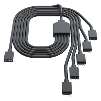 

1-to-5 RGB Cable Controller 3 Pin Power A-RGB Controller for Computer CPU Cooler Fans