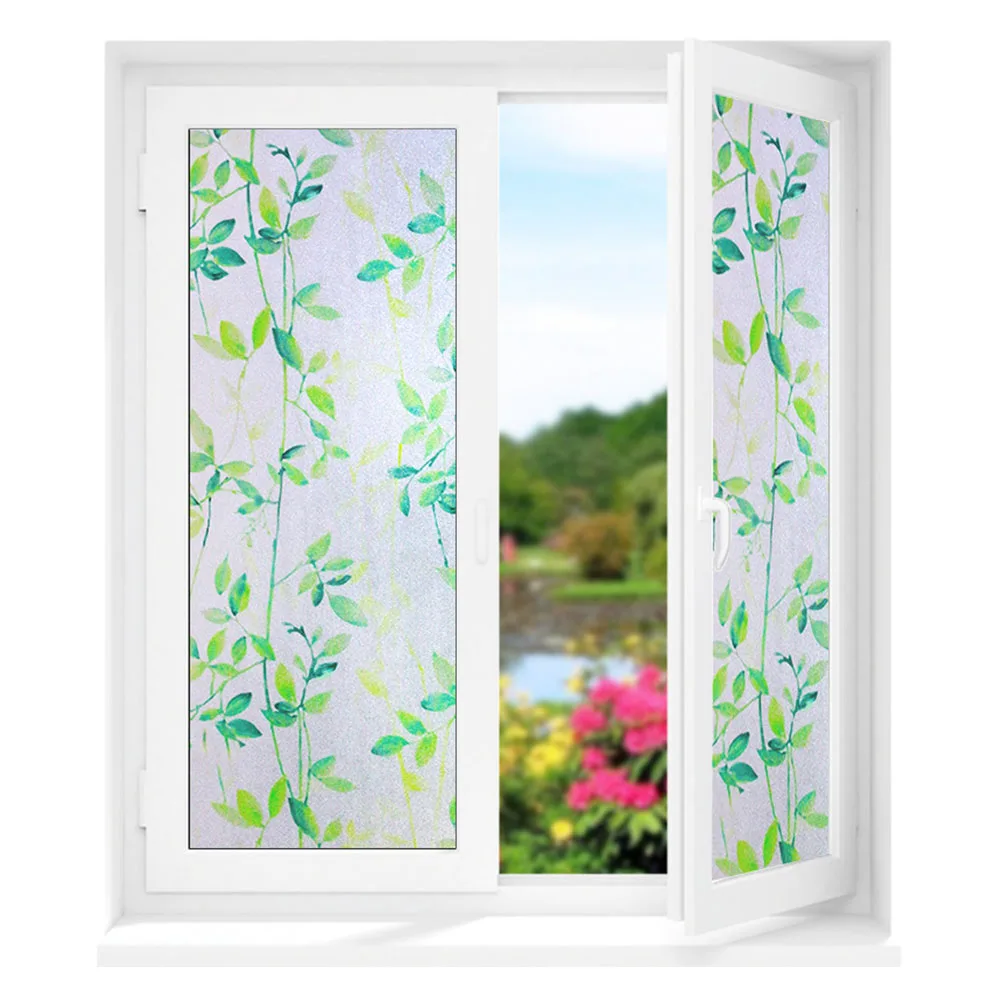 Glass Film Removable PVC Decorative No-Glue DIY Square Scratch Proof Door Opaque Window Frosted Colorful Bathroom
