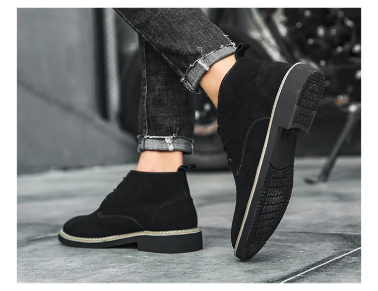 High Quality Men Genuine Leather Boots Fashion Men Winter Shoes Male Leather Boots Men Ankle Boots Snow Shoes Plus Size 38-46