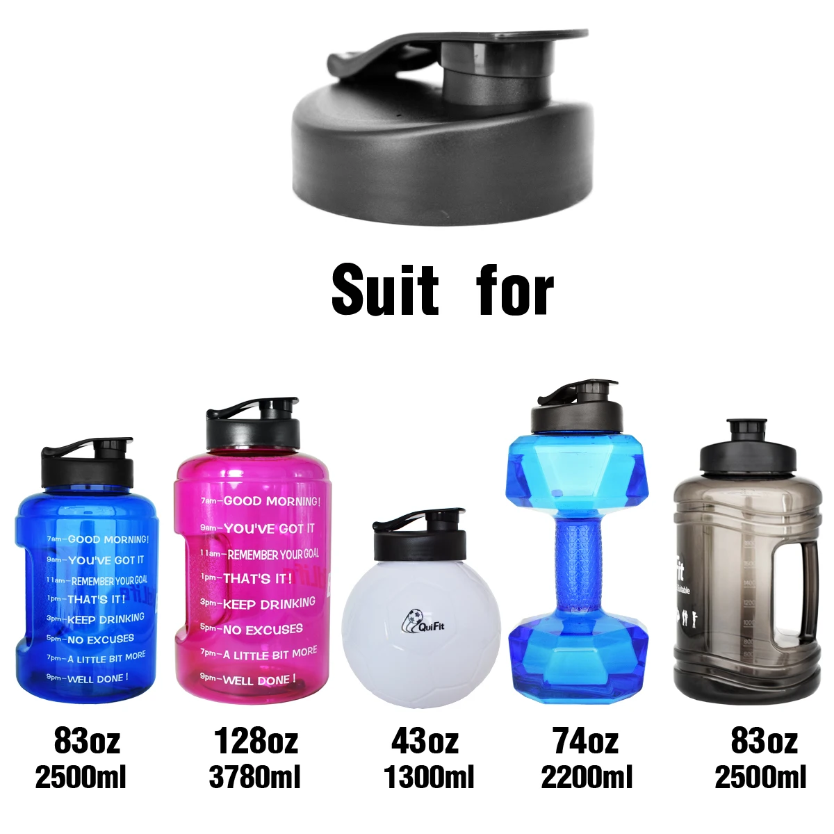 BuildLife Крышка для бутылки для 2.5L 73oz 128oz широкий рот 1 галлон бутылки для воды Dumbber большая крышка оригинальная пластиковая кружка