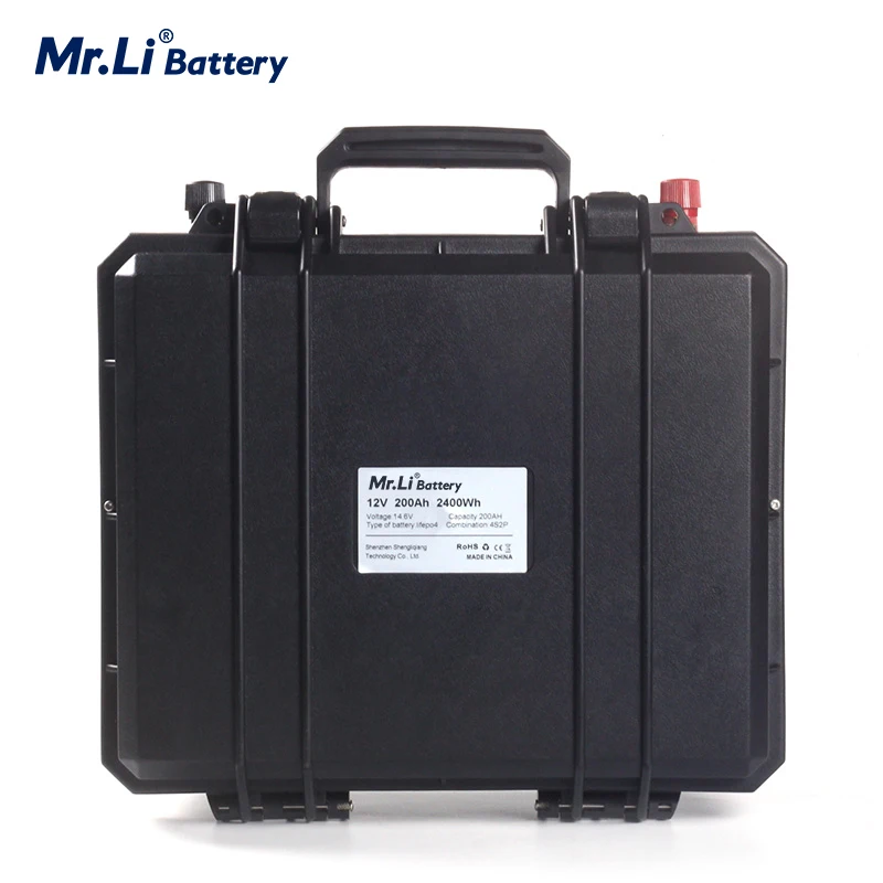 Mr. Li Lifepo4 12V 200Ah батарейный блок 12,8 V батарейный блок Встроенный BMS Аккумулятор для хранения энергии для солнечной системы Camper источник питания
