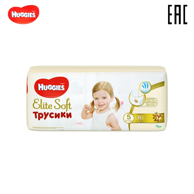 Трусики Huggies Elite Soft 12-17 кг (размер 5) 38 шт | Мать и ребенок