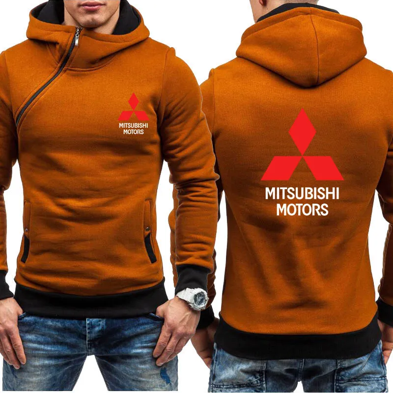 Толстовки с капюшоном и Для мужчин Mitsubishi автомобильные брелки с логотипом печати Повседневное в стиле «хип-хоп» Толстовка Harajuku теплые флисовые толстовки с капюшоном мужская молния куртка - Цвет: 805
