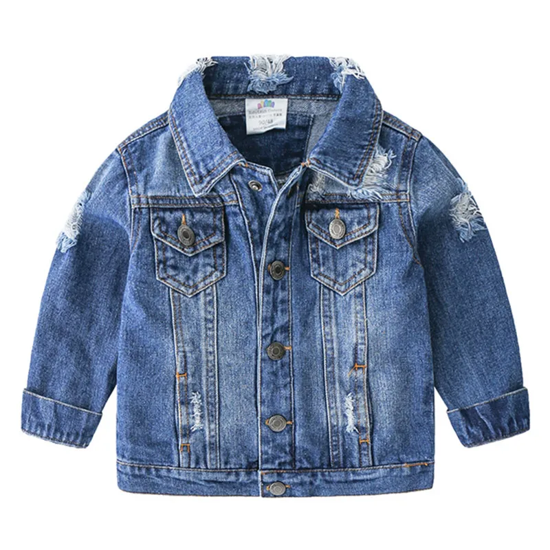 Spring New Fashion 3 4-10 12 Years Teenager Children Clothing Baby Coat Tops Handsome Kids Boys Autumn Holes Denim Jackets
