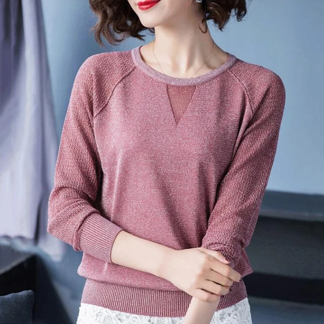 US $7.00 Womens Pullover Spring Autumn Basic Blouse Shirts Ladies Long Sleeve Casual Tops Pullovers New Arri