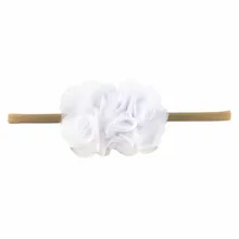 Стиль, комбинированная газовая нейлоновая повязка для волос с цветами, головной убор для девочек, 6 цветов