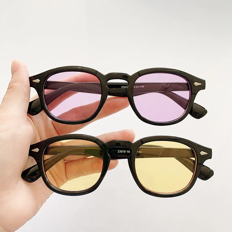

Fashion Vintage Johnny Depp Style Round Sunglasses Clear Tinted Lens Brand Design Party Show Men Women Sun Glasses Oculos De Sol