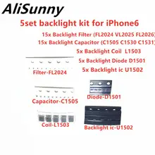 AliSunny 5 компл.(45 шт.) Подсветка набор решение КОМПЛЕКТ ic для iPhone 6 Plus U1502 катушки L1503 диод D1501 конденсатор C1530 фильтр FL2024