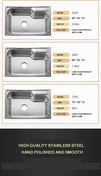

YUJIE Free Shipping Stainless steel sink single bowl single basin brushed sink Logo-designable sink kitchen sink JSZ7843
