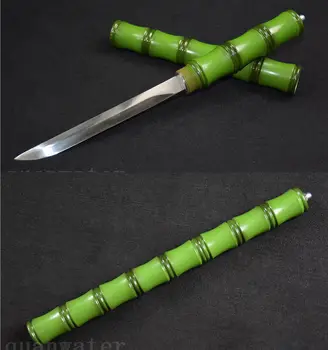 

1095 HIGH CARBON STEEL SHARP BLADE GREEN BAMBOO SHAPE HAND MADE SWORD