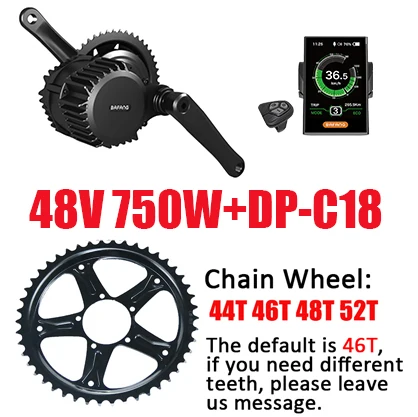 48V750WC18 Bafang мотор BBS02 BBS01 48v 750 w/500 w 36V 250 W/350 W/500 W 8fun, фара для электровелосипеда в двигатель комплект для электрического велосипеда, конверсионный набор, BBS02B BBS01B - Цвет: 48V750WC18