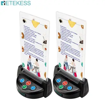 

Retekess 2pcs 433MHz TD006 Waterproof Four Button Wireless Calling Pager Call Button Transmitter Table Card Coffee Shop