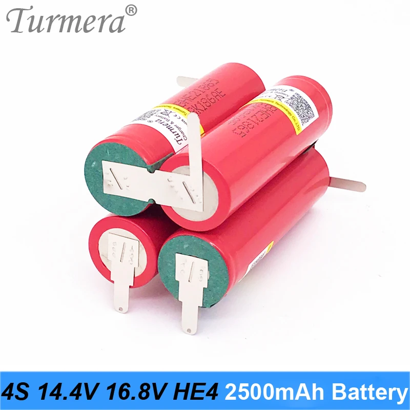 4S 14,4 V 16,8 V литиевая батарея 18650 HE2 2500mah 20A 35A разрядный ток для отвертки батареи и Шурика(настройка