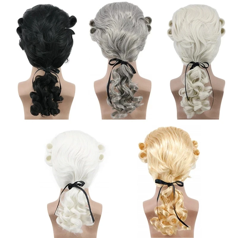 Парик мужской длинный синтетический для косплея с кудрявыми судьями в стиле