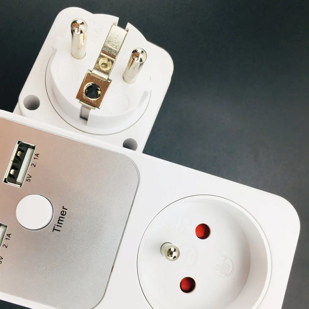 Двойной USB разъем Синхронизации таймер переключатель обратного отсчета розетка контроллер умный дом настенный стол USB зарядное устройство адаптер штекер