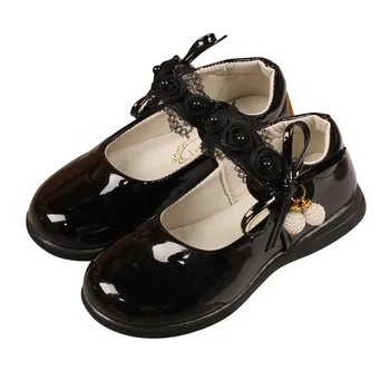

2020 Spring Fashion Bow Flower Baby Shoes Girls Leather Shoes Princess Party Big Kids Dance Children Shoe 4to5 Year Old 1 -12