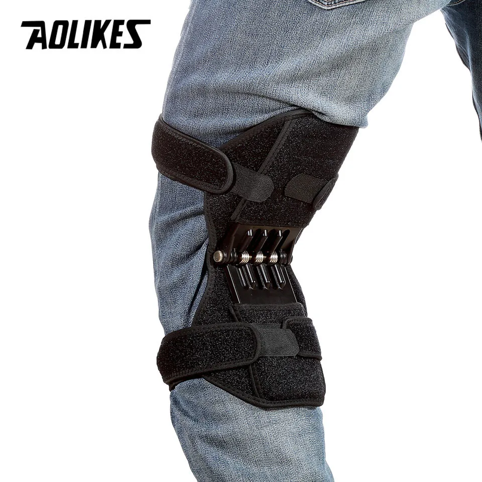 AOLIKES Joint Support Knee Pad Breathable Non-slip Lift Pain Relief For Knee Power Spring Force Stabilizer booster For Elde