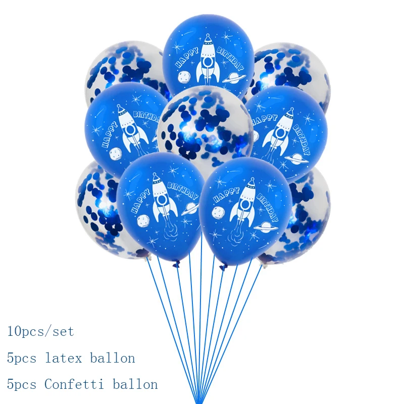 Космические вечерние воздушные шары астронавт, воздушные шары из фольги, тема галактики вечерние, для мальчиков, детский праздничный Декор ко дню рождения, сувениры, гелиевые шары - Цвет: 10pcs ballon