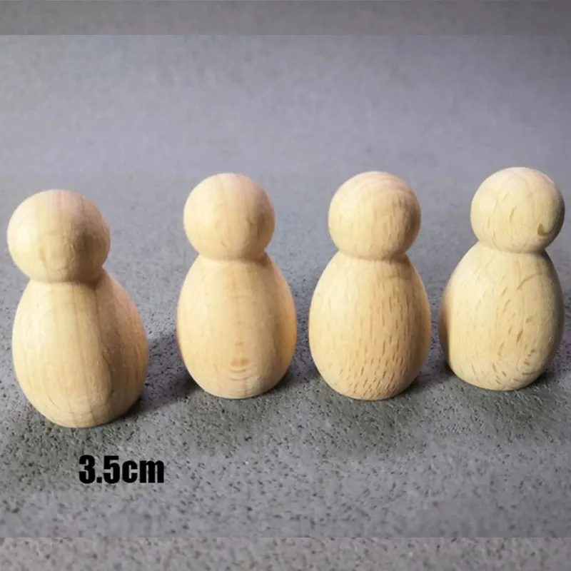 2 шт. детские деревянные Семейные куклы ручной работы, DIY игрушки, рождественские подарки, деревянные Пустые игрушки ручной работы, подарки для рисования