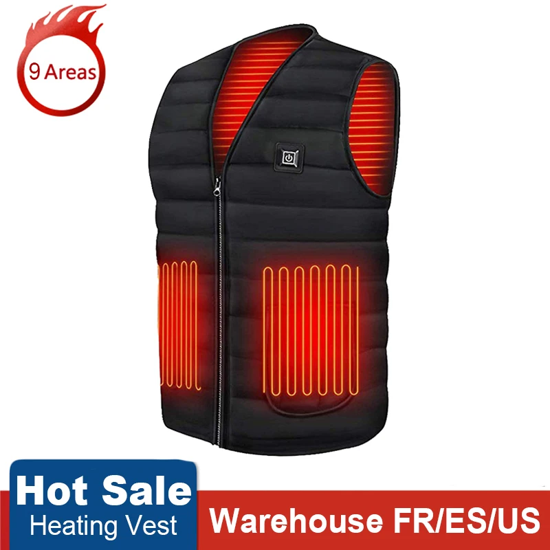 

Men Autumn winter Smart heating Cotton Vest USB Infrared Electric Heating Vest Women Outdoor Flexible Thermal Winter Warm Jacket