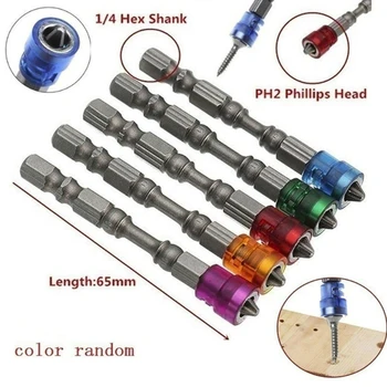 

Portable Durable Practical 65mm 5pcs/1set Cross Head Screwdriver Batch Screwdriver Bit Screw Driver Magnetic Connection Post