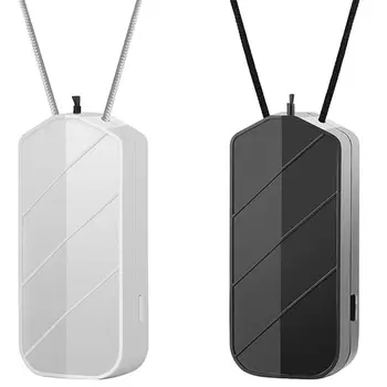 

2Pcs Personal Wearable Air Purifier with Uv Light Necklace Air Freshener Ionizer Negative Ion Generator - Black & White