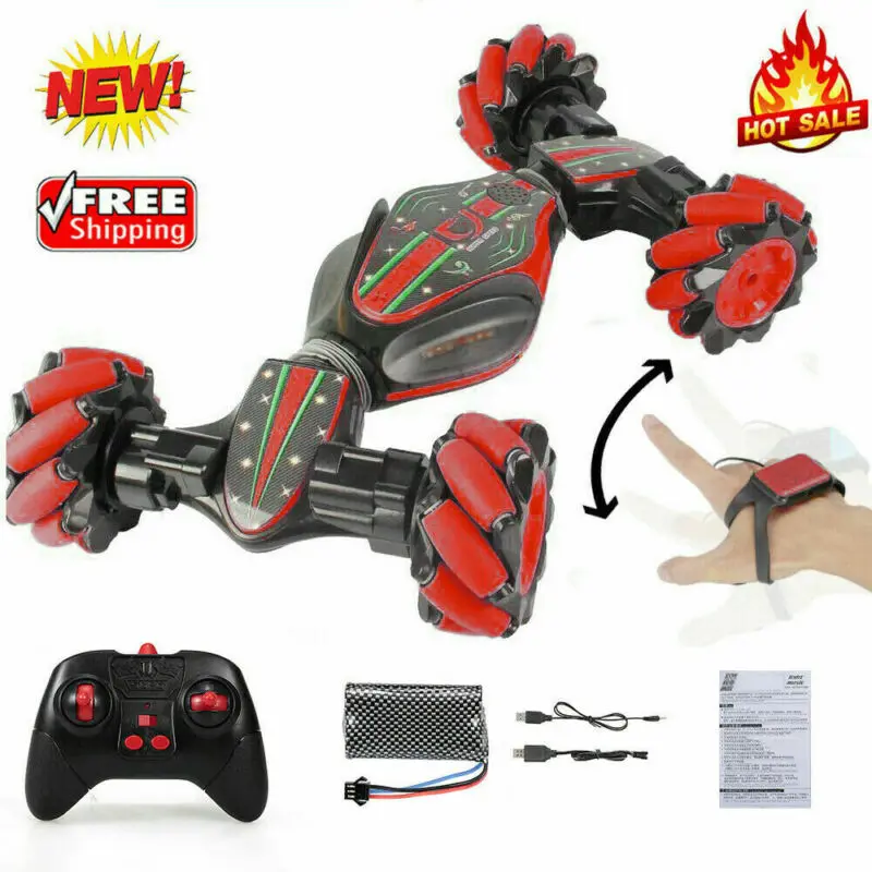 UK Remote Control Off-Road Gesture Sensing 4WD Double Sided Flip RC Stunt Car XS 