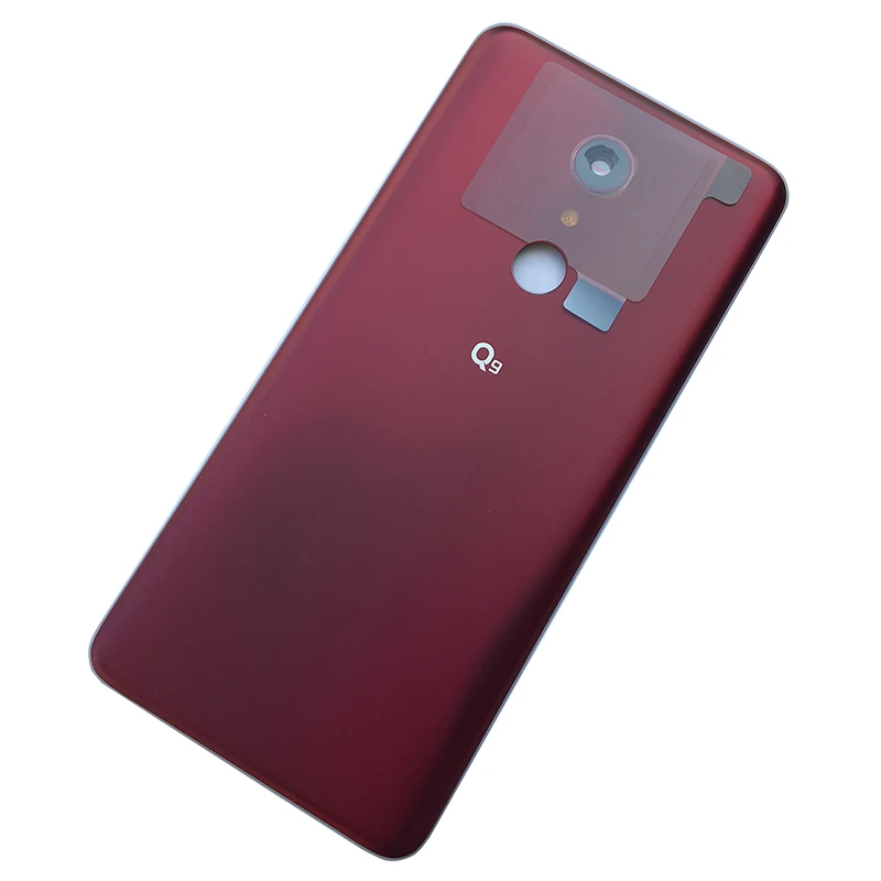 BINYEAE задний корпус для LG Q9 Крышка батарейного отсека задняя крышка с объективом камеры+ логотип - Цвет: Red No Fingerprint