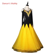 Девушки бальные танцы платье Женщины бальные танцы одежда сексуальная спандекс камни бальные танцы платье для танцевальной одежды S-6XL