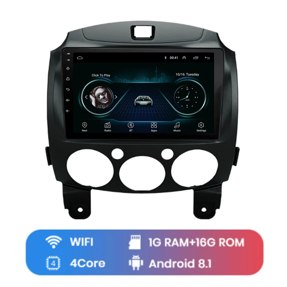 " 4G LTE Android 8,1 для MAZDA 2/Jinxiang/DE/третьего поколения 2007-2013 мультимедиа автомобильный dvd-плеер навигация gps радио - Цвет: WIFI (1G 16G)