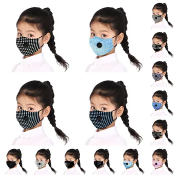 

1pc Kids Facemask Children Fashion Printing Dustproof Windproof Fog Haze Pm2.5 Can Put Filter Mask Washable And Reusable Mask