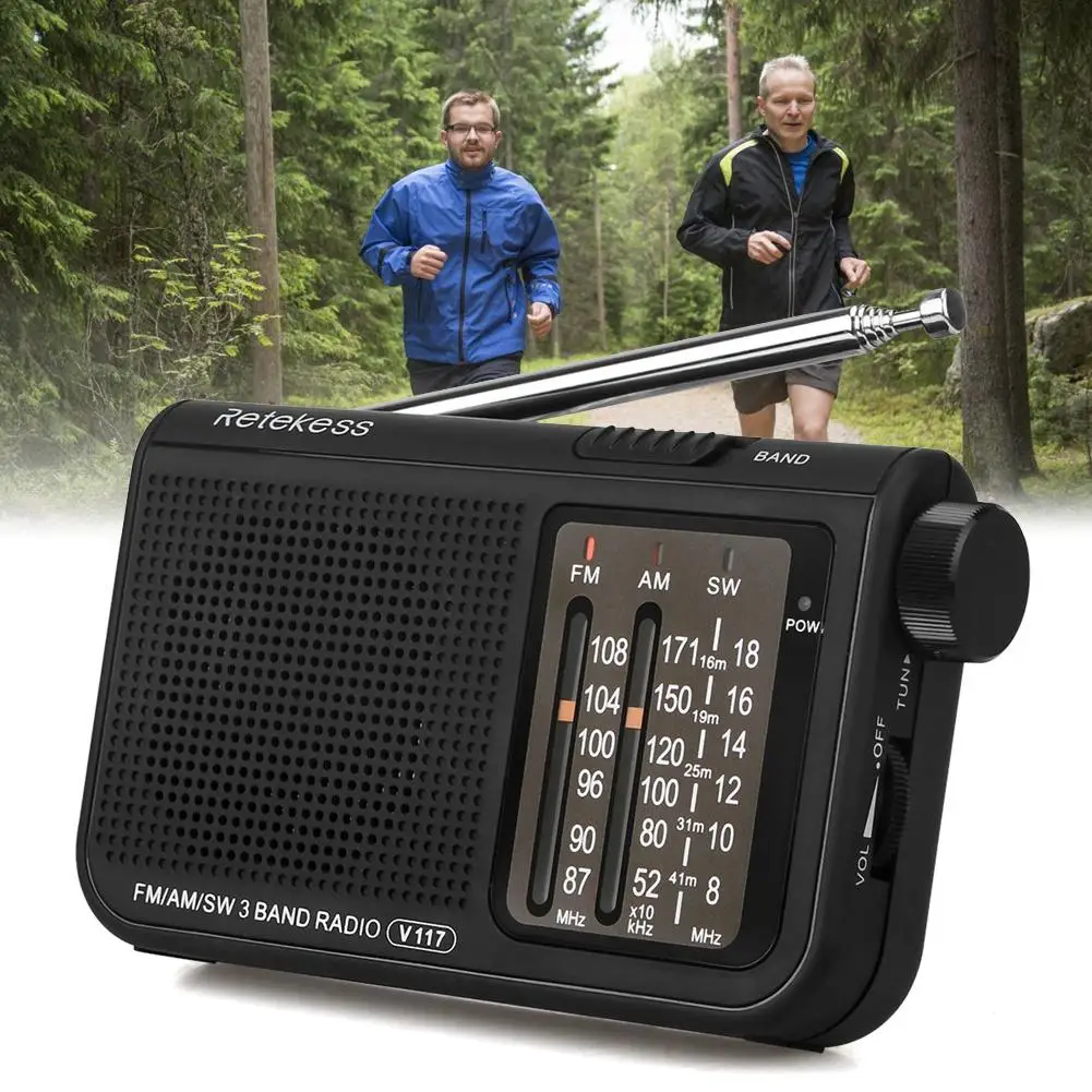 Retekess V117 FM AM SW радио аналоговый радио транзистор AM FM портативная Радио батарея работает тюнер приемник для старшего