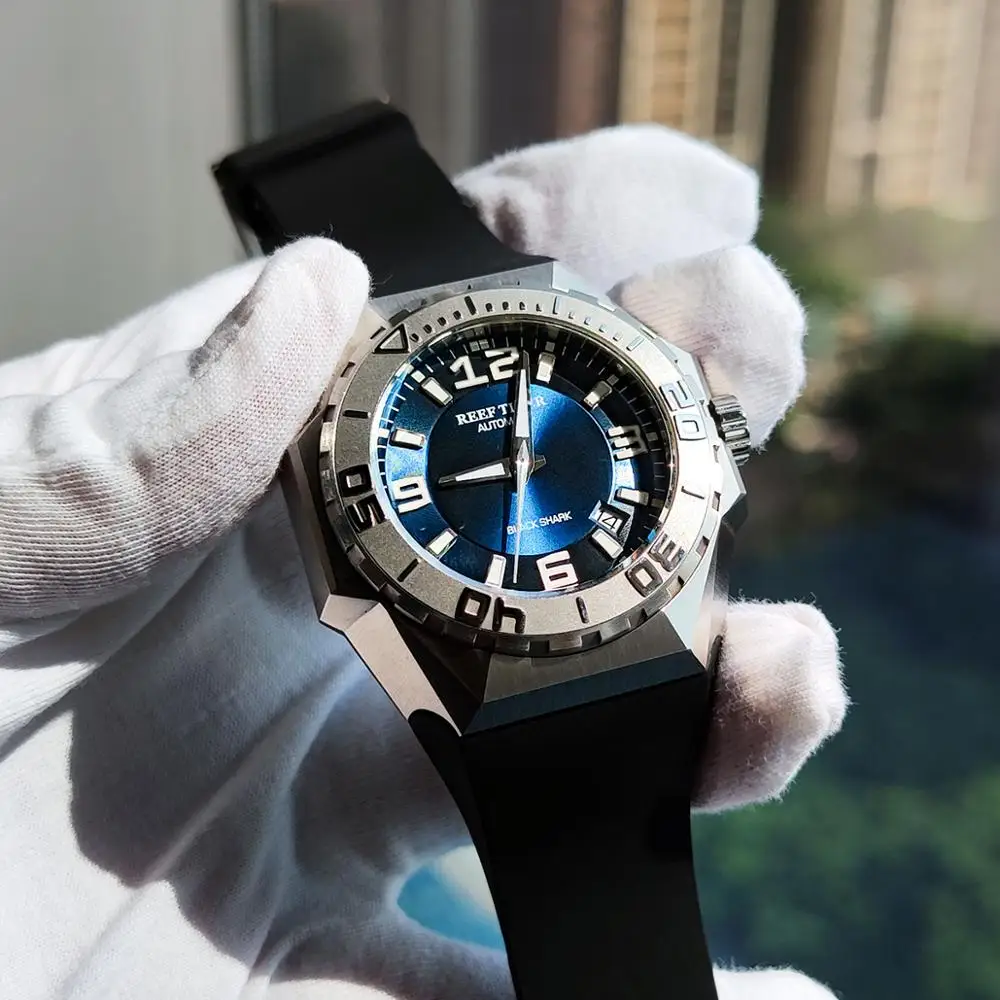 Reef Tiger/RT Топ бренд мужские спортивные часы стальной чехол автоматические